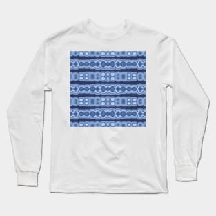 Blue Tones And Hues Shibori Pattern Long Sleeve T-Shirt